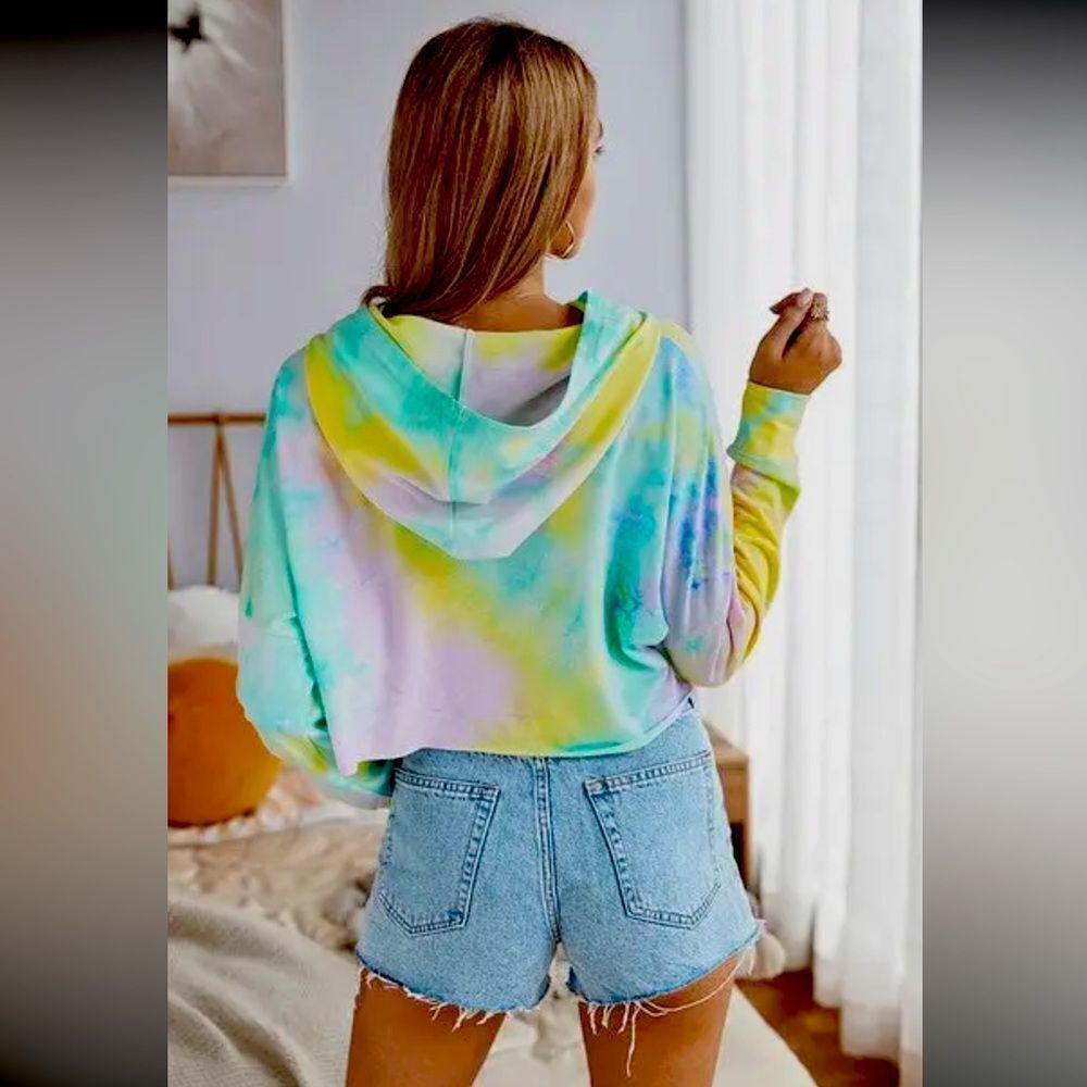 Tie Dye Crop Hoodie - Picture 2 of 2
